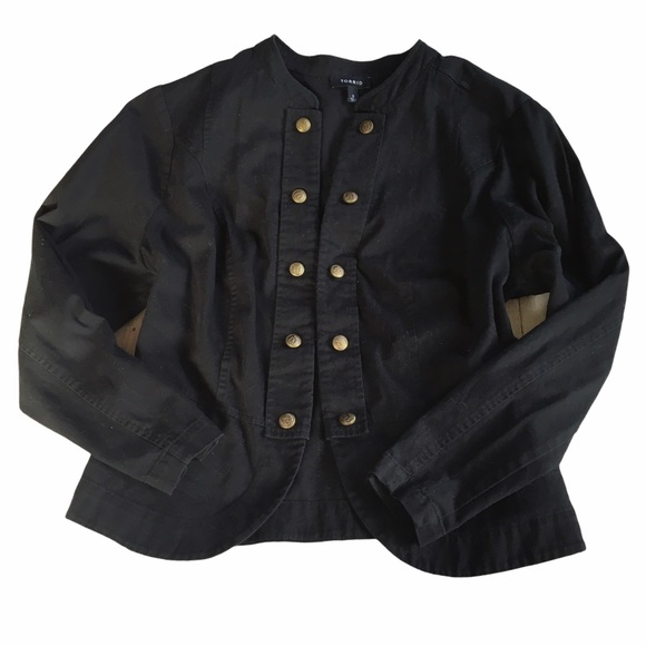 2X Torrid Black Open Front Twill Military Jacket - Picture 3 of 10